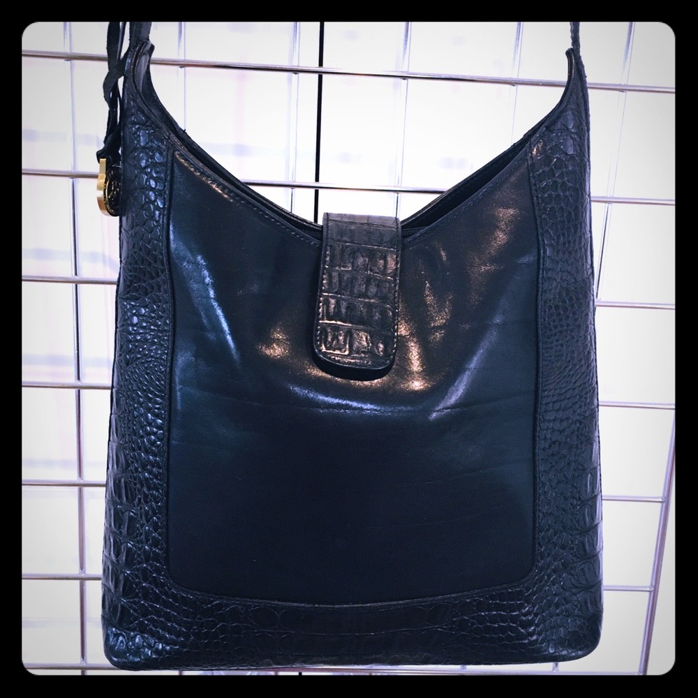 Brahmin Black Leather Shoulder Bag